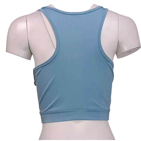 WAVE Beautiful SkyBlue 2pc Work Out Lycra Stretch Criss Cross Tank & Leggings XL - Picture 7 of 15